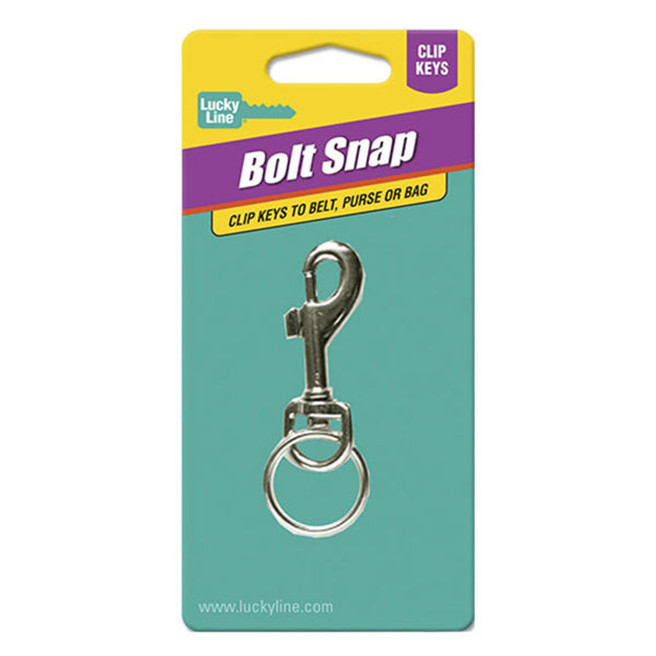 Lucky Line Small Bolt Snap On NickelPlated Zinc 1 Pcs Carded Lucky