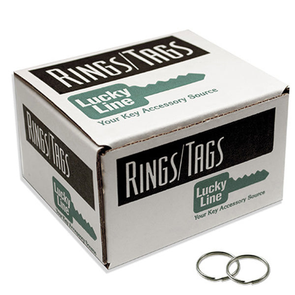 Lucky Line 1Inch Split Key Rings NickelPlated 100 Pcs Display Box