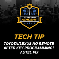 Toyota/Lexus No Remote After Key Programming? Autel Fix