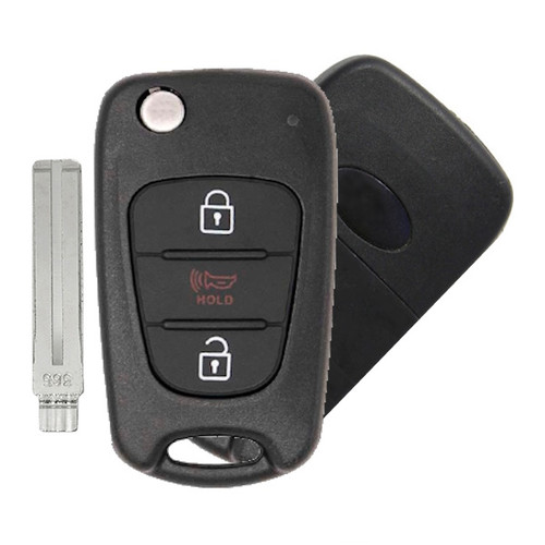 Kia 3 Button Remote Flip Key with High Security Blade NYOSEKSAM11ATX (SL), 95430-3W701, 315 MHz - Aftermarket