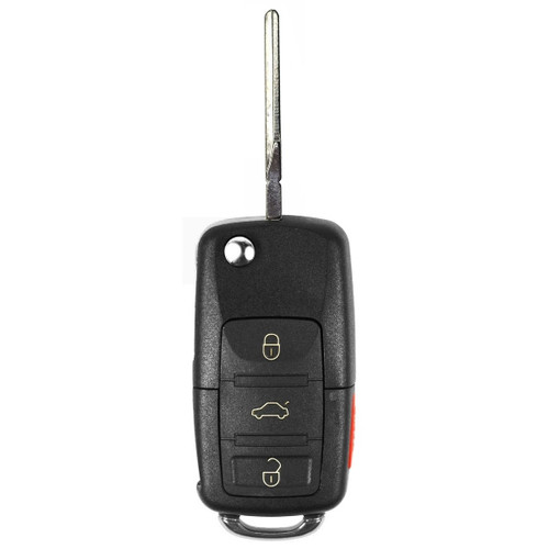 Volkswagen 4-Button Flip Key NBG92596263 48 CAN Chip 1J0959753AM 315 MHz, Standard Aftermarket