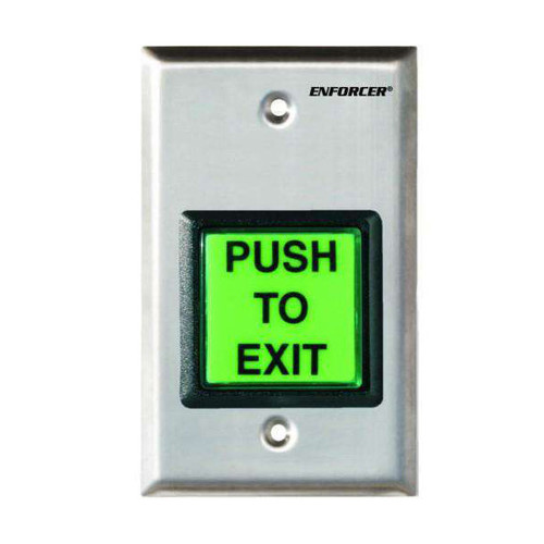 SECO-LARM - SD-7202GC-PTQ ILLUMINATED RTE SINGLE GANG PUSH BUTTON WALL PLATE - STAINLESS STEEL W/ TIMER
