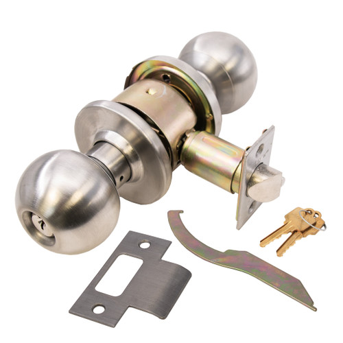 ARROW XRK11-BD-32D Entrance Cylindrical Knob Lock-Stainless Steel