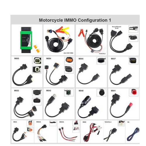 OBDStar - MOTO IMMO Kit - Motorcycle Adapter Set For KeyMaster And X300 Devices - Configuration 1 - FREE MOTO IMMO Software Function