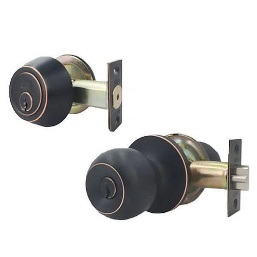 Deguard Premium Combo Lockset - Oil Rubbed Bronze - Entrance - Grade 3 - KW1