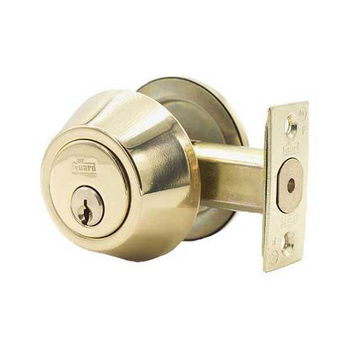 DeGuard Premium Single Cylinder Deadbolt - Polished Brass - Grade 3 - SC1 