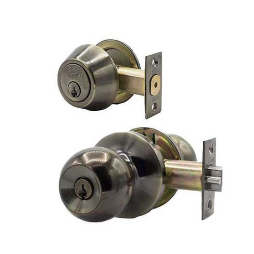 Deguard Premium Combo Lockset - Antique Bronze - Entrance - Grade 3 - SC1