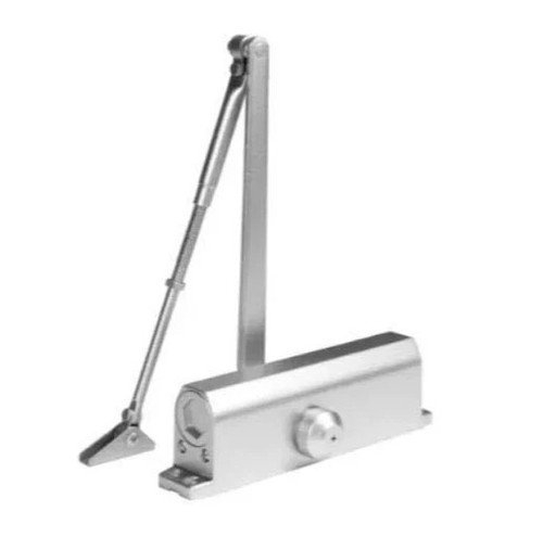 DeGuard Hydraulic Door Closer - Back Check Function - PA Bracket/Regular/Top Jamb - Adjustable Size 1-6 - Plastic Cover - Satin Nickel - Grade 1
