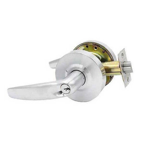 Kenaurd Commercial Lever Set Handle - Contemporary Design - 2-3/4” Standard Backset - Satin Chrome - Classroom - Grade 2