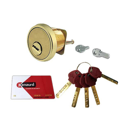 Kenaurd Key Controlled - Rim / Mortise Combo Cylinder - 1-1/8" - US3 - Polished Brass