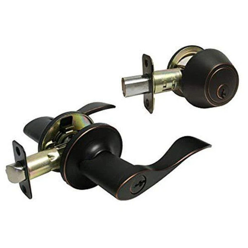 Kenaurd Premium Combo Lockset With Lever - Single Sided Deadbolt - Oil Rubbed Bronze - (SC1)