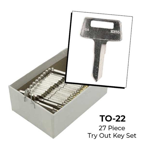 Aero Lock X255 Tryout Keys Set For Kawasaki ATV - Code Series: 176K-250K - 27 Keys