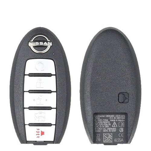 Nissan 5 Button Smart Key KR5TXN4, 285E3-6LS5A, 433 MHz - Refurbished, Grade A
