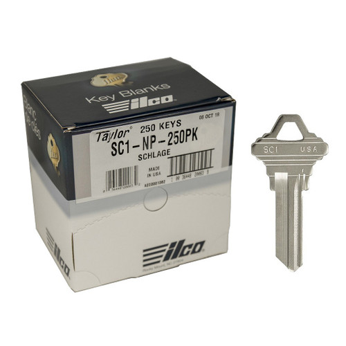 ILCO Schlage Key Blank SC1 - Nickle Plated Brass - 250 Pack  