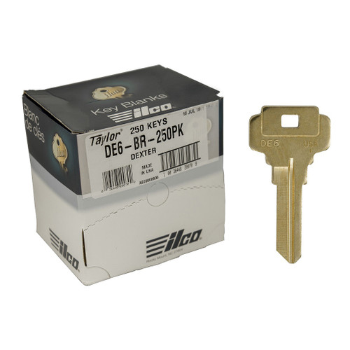 ILCO Dexter DE6-BR Key Blank Brass - 250 Pack 