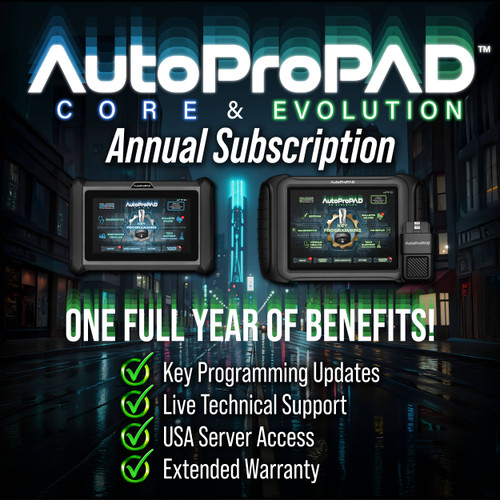 AutoProPAD Core & G3 Evolution Annual Subscription - 1-Year of Updates, Server Access, Live Tech Support, and Extended Warranty