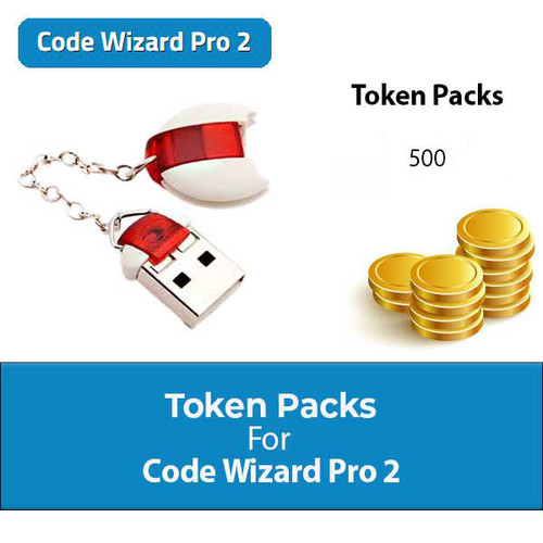 Code Wizard Pro 2 Token Packs 500 - ( machine sold separately )