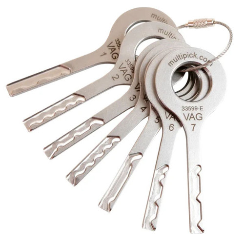Multipick VAG Stainless Steel Laser Track Key Set (7 pieces)