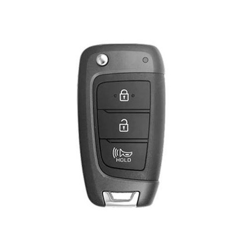 Hyundai 3 Button Flip Key Replacement Case with White Symbols TQ8-RKE-4F41, 95430-S2300, 95430-S8500, 95430-S2200, Aftermarket