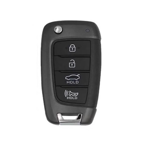 Hyundai 4 Button Flip Key Replacement Case with White Symbols TQ8-RKE-4F40, 95430-L1000, Aftermarket