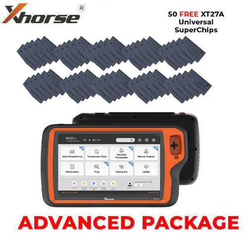 Xhorse VVDI Key Tool PLUS Tablet, All In One Key Tool, Advanced Package with 50 FREE XT27A Universal Transponder Chips