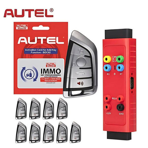 Autel IKEYBRAZ3GB Software Card, G-BOX3, & 4 Button BMW-Style IKEY Bundle for BMW G-Chassis Vehicles