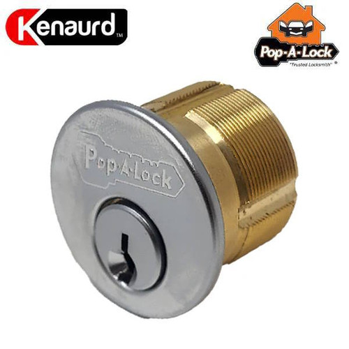  POP-A-LOCK Branded Premium SC1 Mortise Cylinder w/ Phone Number, 1", 26D, Satin Chrome, New