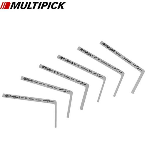 Multipick 3BMS Dimple Pin Tension Wrench Set,6pcs, Set 2, New