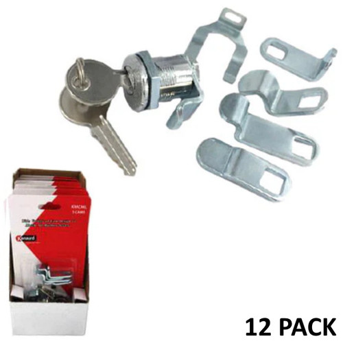 Kenaurd Premium Mailbox Locks Bundle, Multi-Cam - Keyed Different - Threaded Body - HL1 Keyway - US14 Bright Nickel (12 Pack)