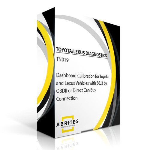 Abrites TN019 Dashboard Calibration for Toyota and Lexus Vehicles with S6J3 by OBDII or Direct CAN Bus Connection