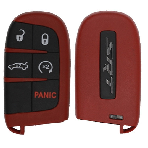 Dodge 5 Button Red Smart Key M3N-40821302, 68234960AB, 433 MHz - Refurbished, Grade A