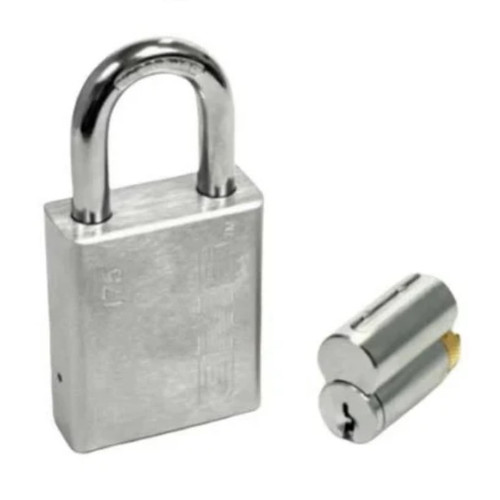 GMS P175 Standard Padlock w/ Rekeyable Cylinder - 1.75" Body - US26D - Satin Chrome - Kwikset - KW1