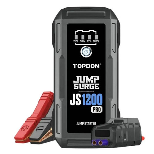 TOPDON JS1200 1800 Peak Amp Battery Jumpstarter, Power Bank and Flashlight - New