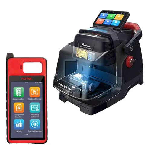 AUTEL KM100 Universal Key Generator + Xhorse Dolphin II XP005L Portable Key Cutting Machine with Battery