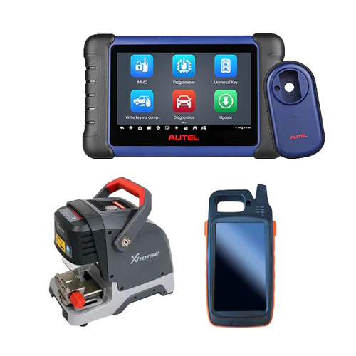 Autel IM508S Key Programmer & Diagnostic Tool + Xhorse Condor XC Dolphin XP-005 Portable Key Cutting Machine + Xhorse VVDI Key Tool MAX Bundle