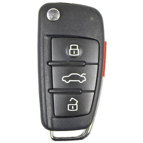Audi 4 Button Remote Flip Key Shell Replacement Case NBG009272T - Aftermarket