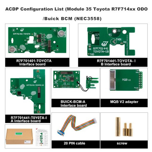 Yanhua ACDP Module #35 With License A002 + Module #41 With License A003 For Toyota R7F714xx, R7F7014xx, S6J3xx ODO/Buick BCM (NEC3558) Mileage Correction