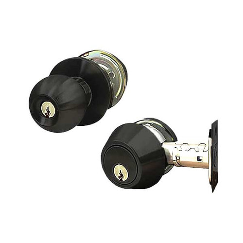 DeGuard Premium Commercial Combo Lockset With Knob And Deadbolt, 10B ORB, Oil Rubbed Bronze, SC4 Keyway, Grade 2