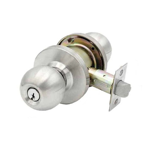 Kenaurd Commercial Door Knob Set 2-3/4" Standard Backset, Satin Chrome, Classroom, Grade 2