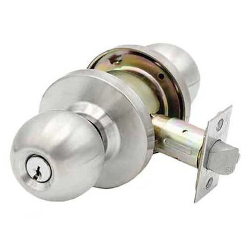 Kenaurd Commercial Door Knob Set 2-3/4" Standard Backset, Satin Chrome, Asylum Institutional, Grade 2