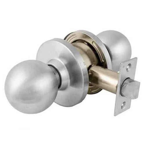 Kenaurd Commercial Door Knob Set 2-3/4" Standard Backset, Satin Chrome, Passage, Grade 2