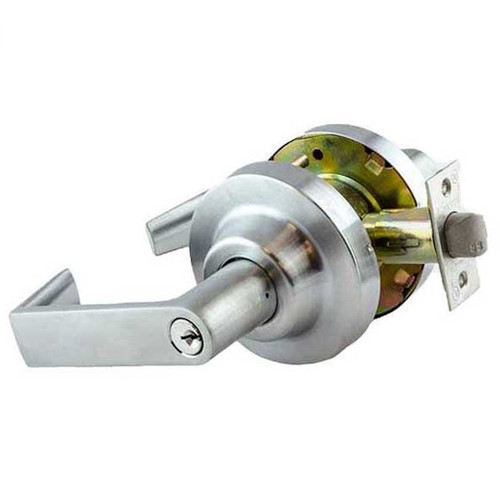 Kenaurd Commercial Lever Set Handle 2-3/4" Standard Backset, Satin Chrome, Entrance, Grade 1