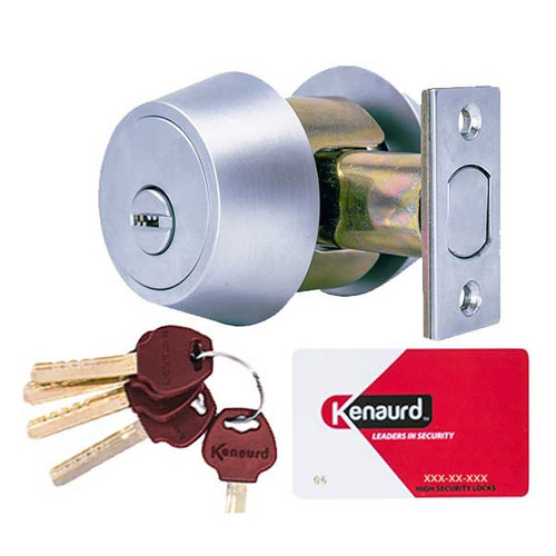 Kenaurd Premium Key Controlled Double Cylinder Deadbolt #06 Keyway, US26D Satin Silver