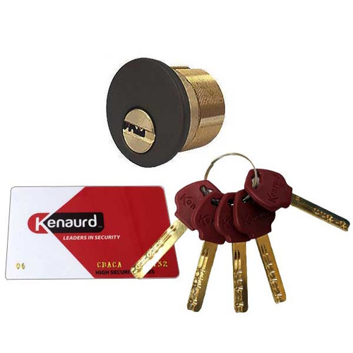 Kenaurd Key Controlled Mortise Cylinder 1-1/4", 10B Oil Rubbed Bronze