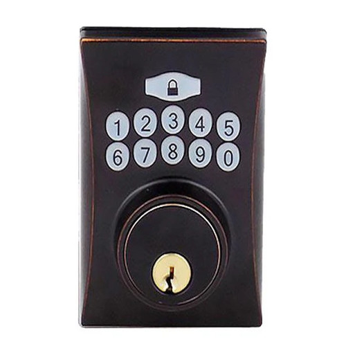 DeGuard Electronic Keypad Keyed Deadbolt SC1 Keyway, Grade 3, Oil Rubbed Bronze
