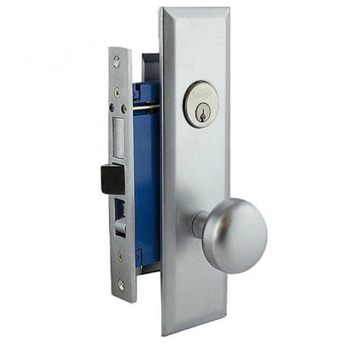 Kenaurd Heavy Duty Mortise Knob Lock Set Entrance,  2-3/4" Backset (Larger), Right Handed,  26D Satin Chrome Kenaurd Heavy Duty Mortise Knob Lock Set Entrance,  2-3/4" Backset (Larger), Right Handed,  26D Satin Chrome