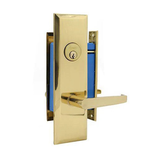 Kenaurd Heavy Duty Mortise Lock Set With Lever 2-1/2" Backset, Right Handed, US3 Polished Brass