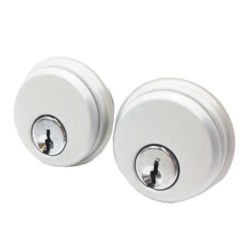 Kenaurd ZINC Mortise Cylinder 1", Aluminum Finish, SC1 Keyway, Keyed Alike - 2 Pack