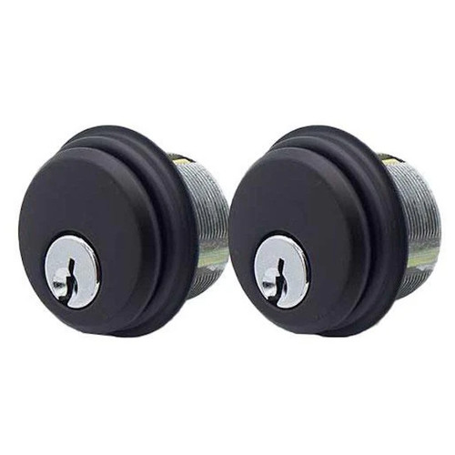 Kenaurd ZINC Mortise Cylinder 1", Anodized Bronze, SC1 Keyway, Keyed Alike - 2 Pack