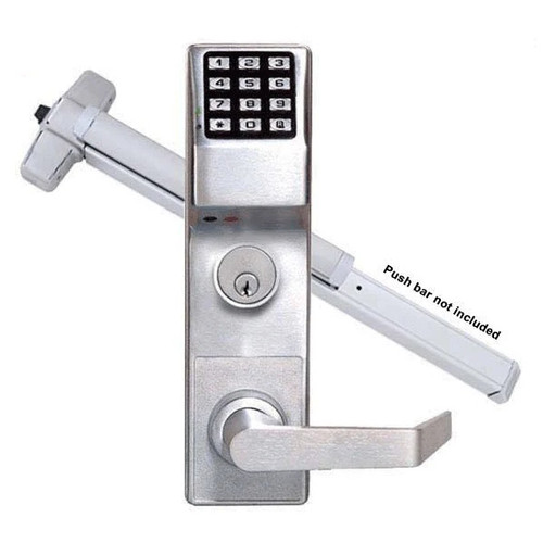Alarm Lock Trilogy ETDL27S1G  T2 Series Panic Exit Trim Keypad Digital Lock, 26D Satin Chrome, Optional Prepping